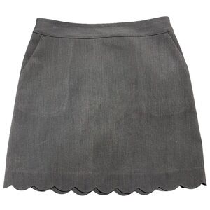 LOFT Gray Scallop Hem Skirt Size 6 Lined